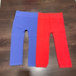 2 Pairs of Bamboo Orange Fashion Village Capri Leggings